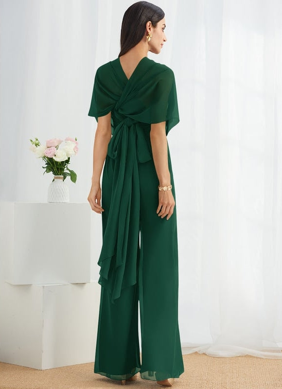 Robe de Soirée Chiffon Émeraude - gallery 4