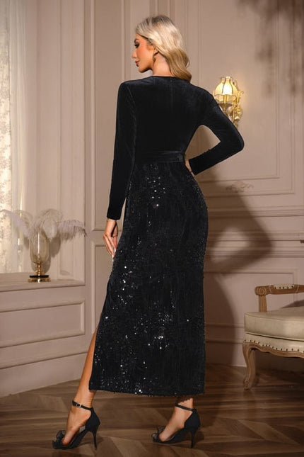 Robe De Soirée Velours Noir - gallery 1