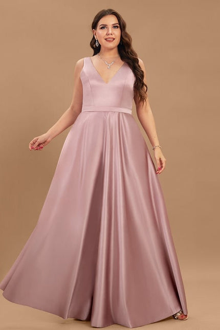 Robe de Soirée Satin Mauve Élégant - gallery 5