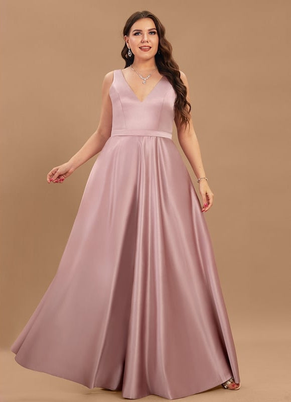 Robe de Soirée Satin Mauve Élégant - gallery 5