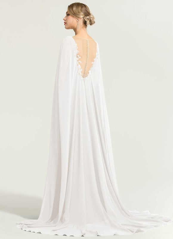 Robe De Soirée Longue Avec Cape - gallery 1