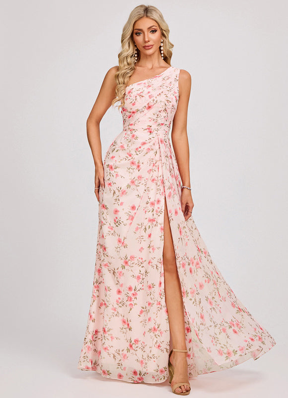 Robe de Soirée Asymétrique Fluide