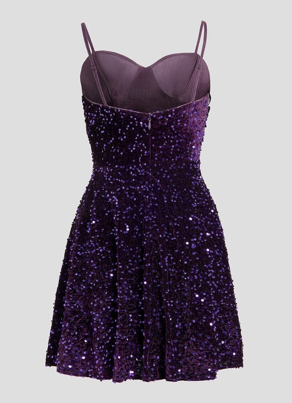 Robe De Soirée Paillette Courte - gallery 7