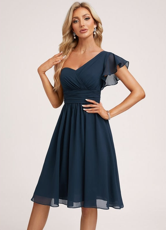 Robe de Soirée Bleu Nuit Flottant - gallery 4