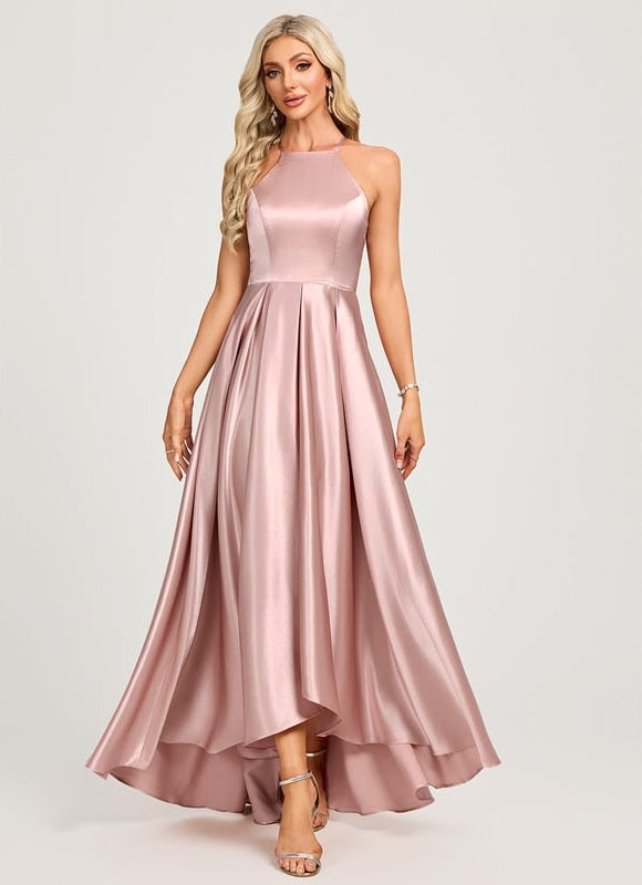 Robe de Soirée Satin Rose Pâle - gallery 3