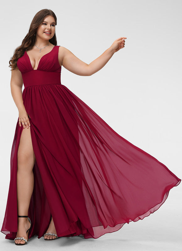 Robe de Soirée Mousseline Beige - gallery 8