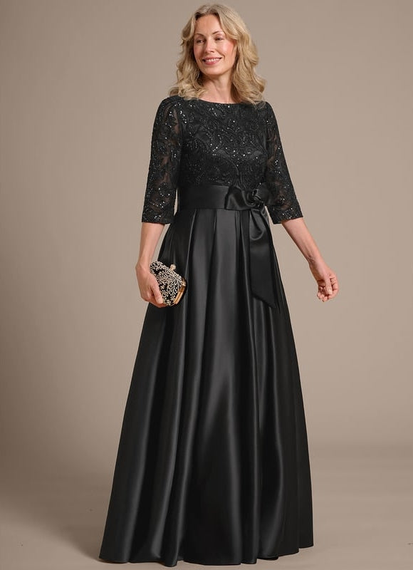 Robe De Soirée Soie Et Dentelle - gallery 5