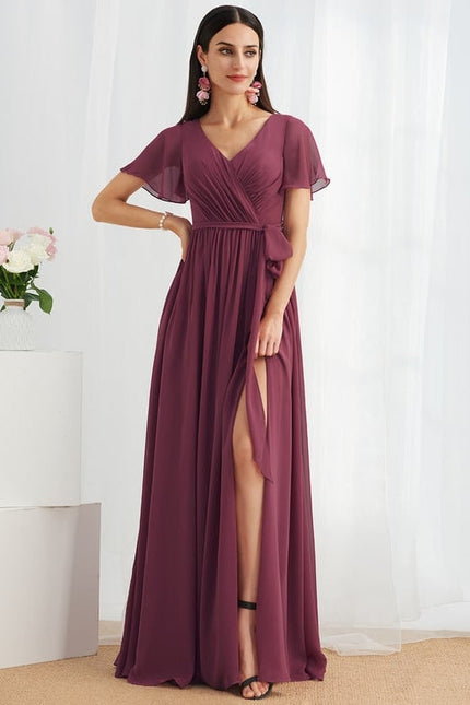 Robe de Soirée Mousseline Beige - gallery 3