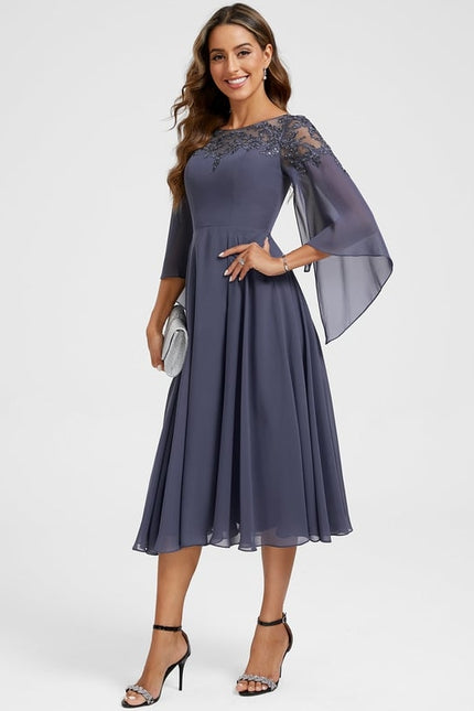Robe de Soirée Fluide Mauve - gallery 3
