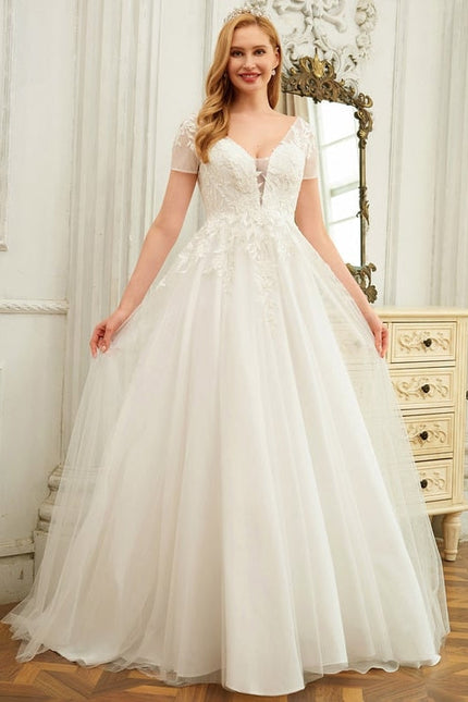 Robe De Soirée Grande Taille Blanche - gallery 1