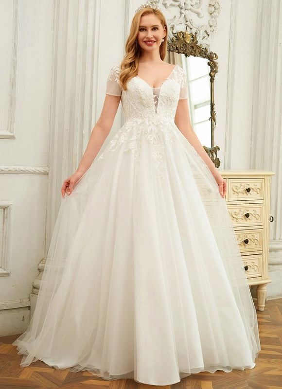 Robe De Soirée Grande Taille Blanche - gallery 1