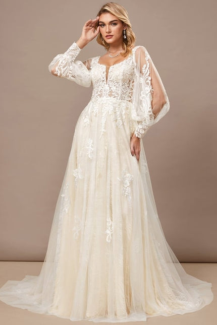 Robe de Soirée Éthérée Crémeuse - gallery 2
