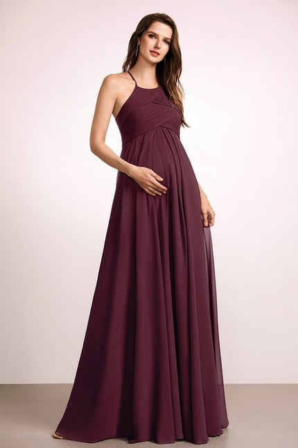 Robe de Soirée Longue Aubergine - gallery 2