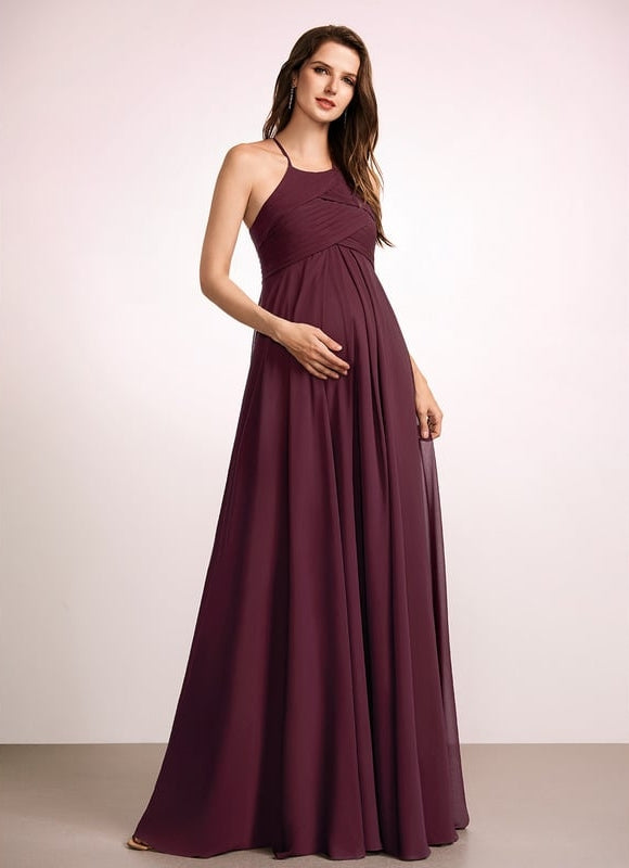 Robe de Soirée Longue Aubergine - gallery 2