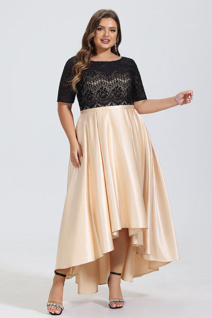 Robe de Soirée Satin Noir Doré - gallery 8