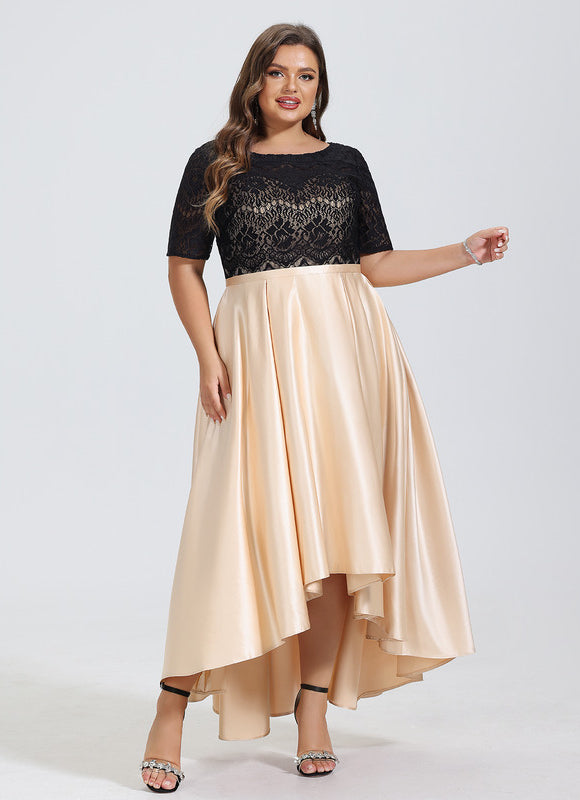 Robe de Soirée Satin Noir Doré - gallery 8