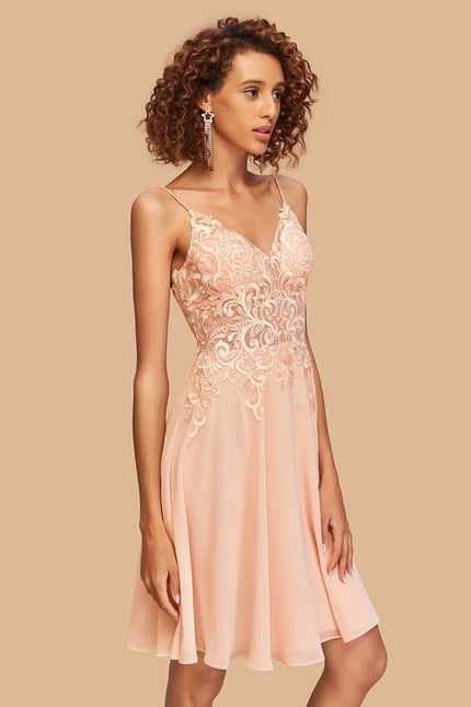Robe de Soirée Pêche Éclatante - gallery 2