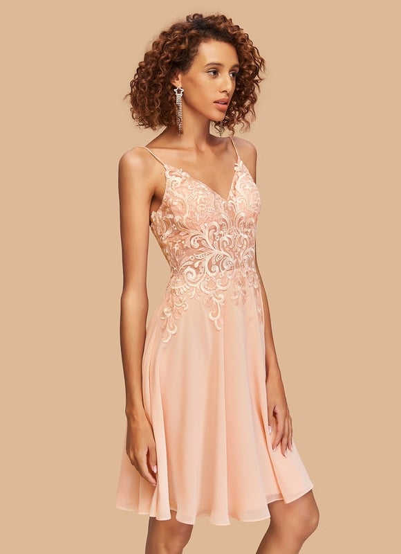 Robe de Soirée Pêche Éclatante - gallery 2