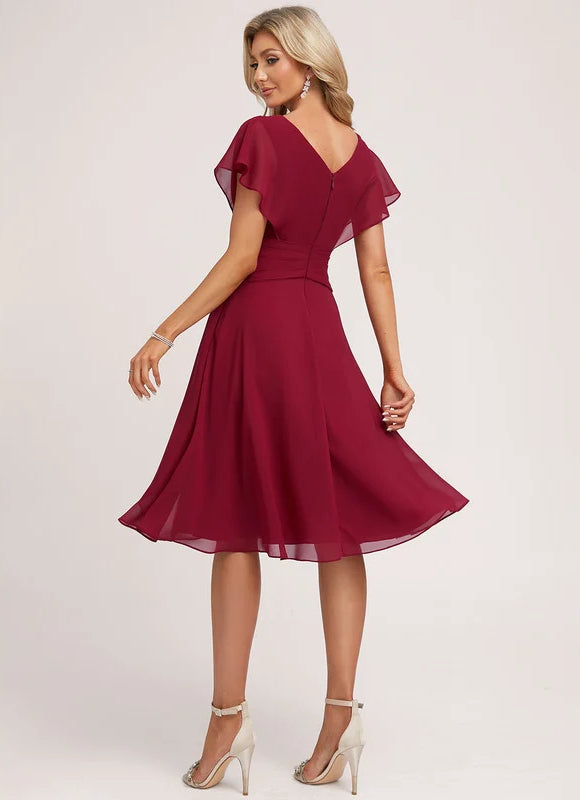 Robe de Soirée Cerise Flottante - gallery 2