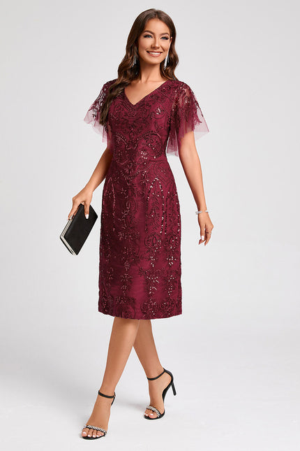 Robe de Soirée Étoilée Bordeaux - gallery 3