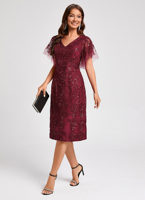 Robe de Soirée Étoilée Bordeaux - gallery 3