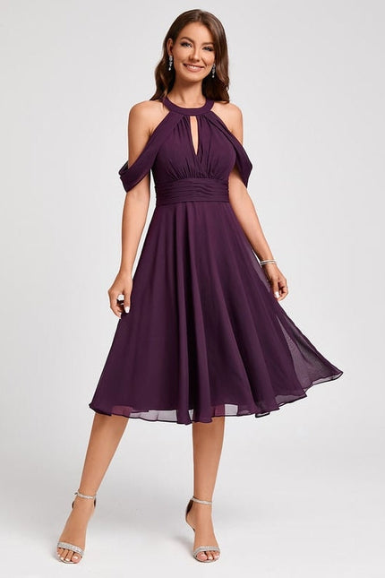 Robe de Soirée Violet Éclat Flottant