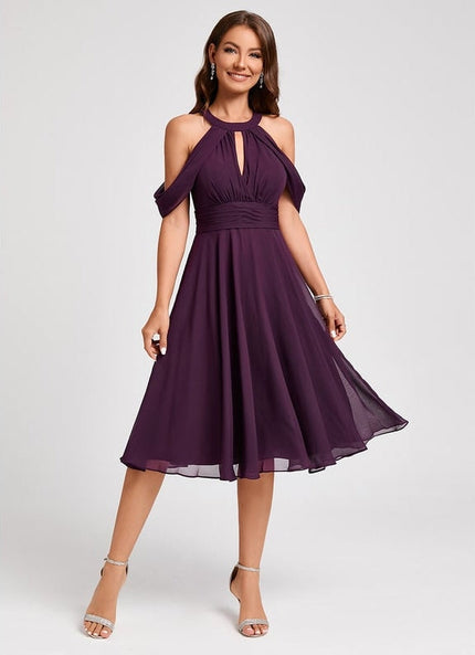 Robe de Soirée Violet Éclat Flottant