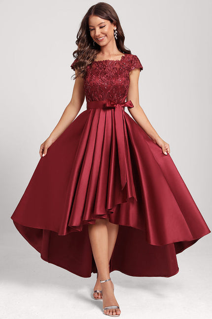 Robe de Soirée Rouge Satin Élégant