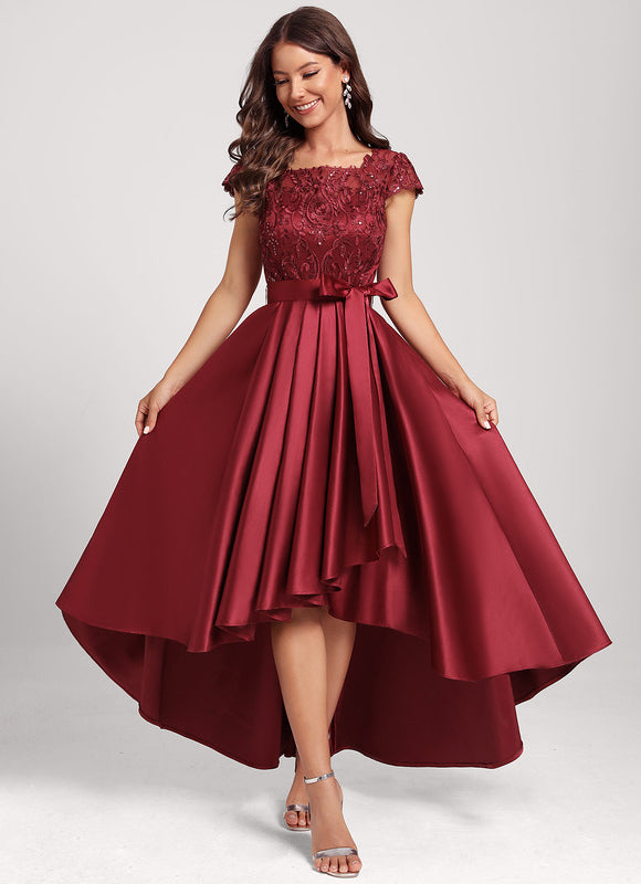 Robe de Soirée Rouge Satin Élégant