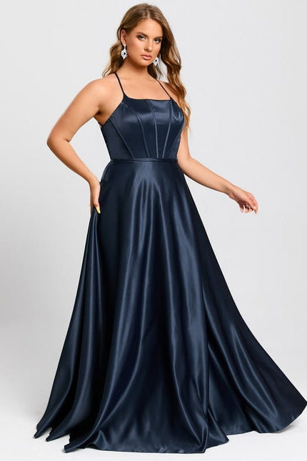 Robe de Soirée Satin Monochrome - gallery 8