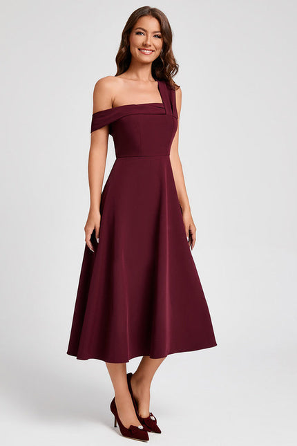 Robe de Soirée Flottante Bordeaux - gallery 3