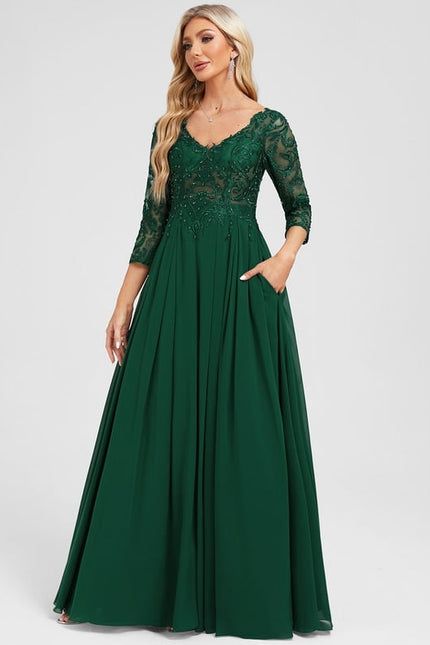 Robe de Soirée Émeraude Fluide - gallery 4