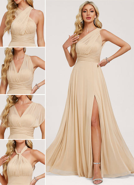 Robe de Soirée Élégante Sable