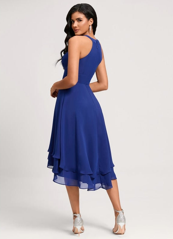 Robe de Soirée Bleu Ondulant Chic - gallery 5