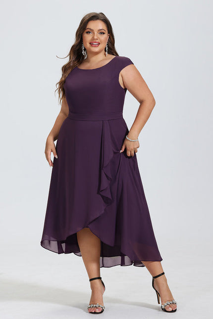 Robe de Soirée Vaporeuse Prune - gallery 5