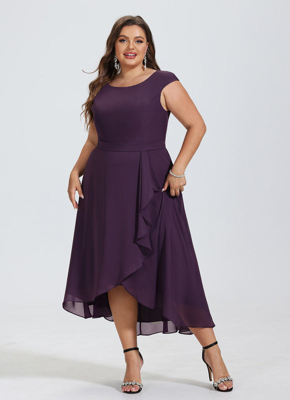 Robe de Soirée Vaporeuse Prune - gallery 5
