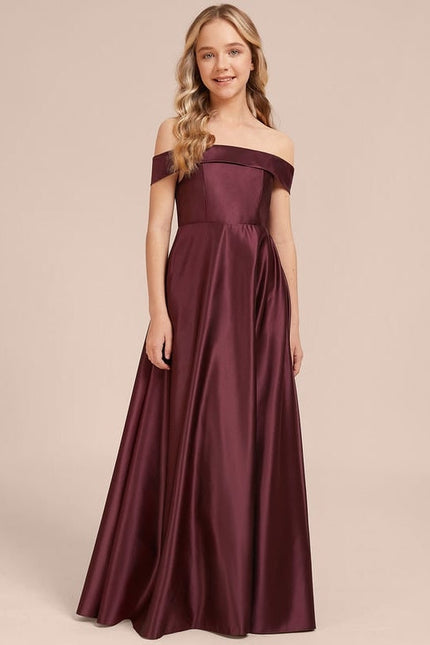 Robe de Soirée Satin Bordeaux - gallery 3