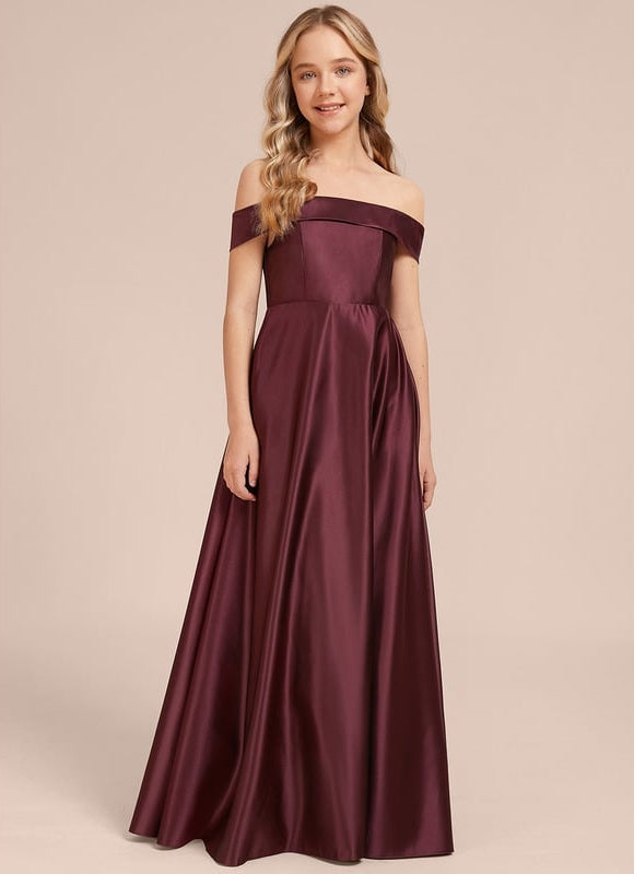 Robe de Soirée Satin Bordeaux - gallery 3