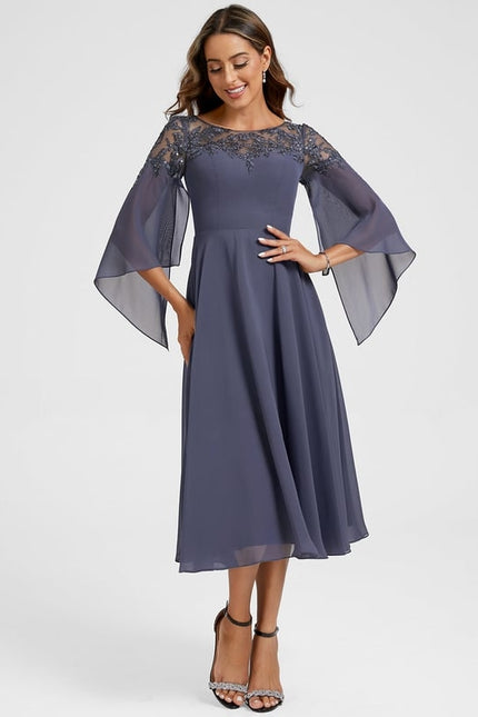 Robe de Soirée Fluide Mauve - gallery 5