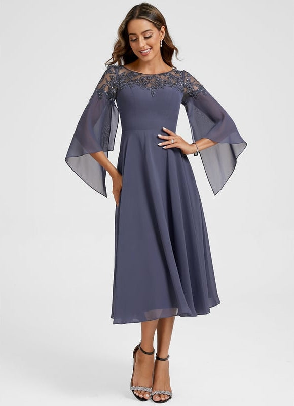 Robe de Soirée Fluide Mauve - gallery 5