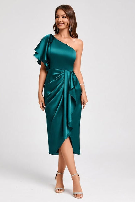 Robe de Soirée Satinée Ondulante - gallery 1
