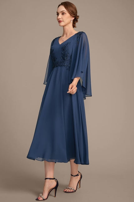 Robe de Soirée Élégance Marine Chiffon - gallery 4