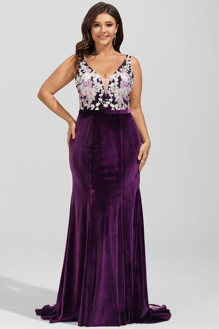 Robe de Soirée Velours Violet Éclat - gallery 7