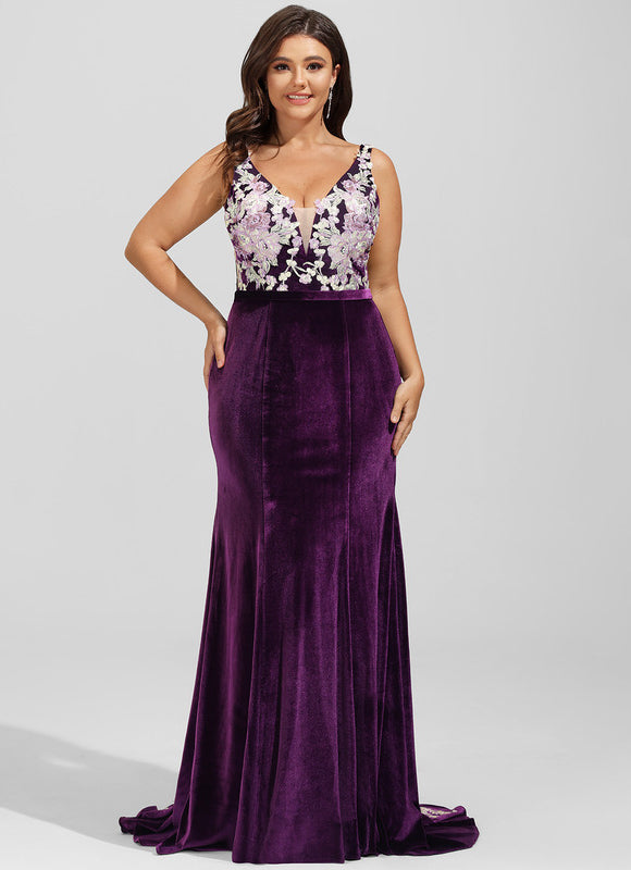 Robe de Soirée Velours Violet Éclat - gallery 7