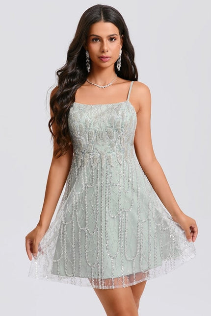 Robe de Soirée Pailletée Mint - gallery 6