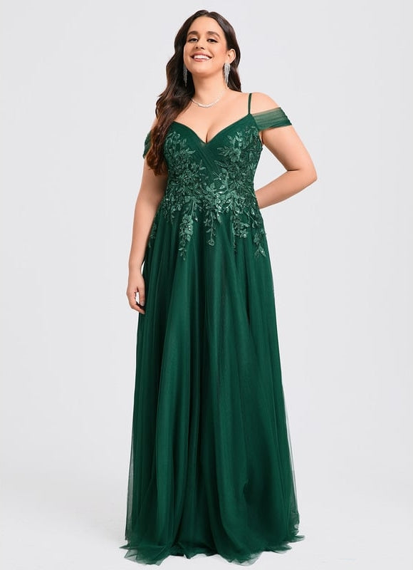Robe de Soirée Tulle Émeraude - gallery 9
