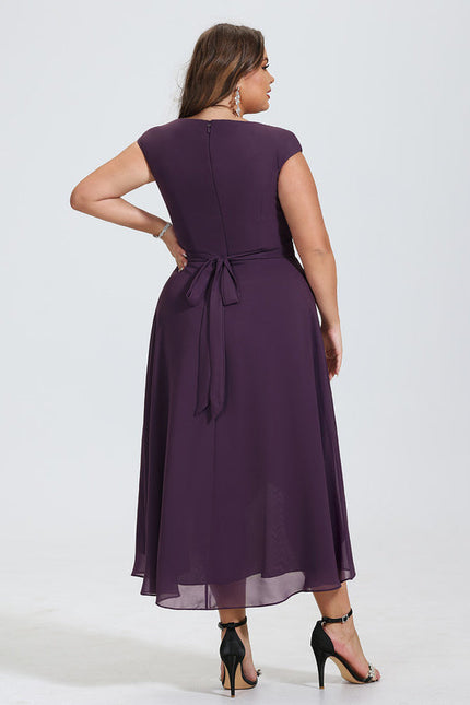 Robe de Soirée Vaporeuse Prune - gallery 6