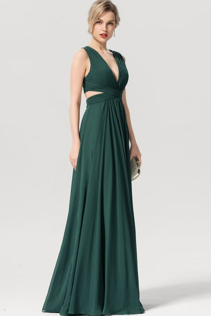 Robe de Soirée Fluide Émeraude - gallery 2