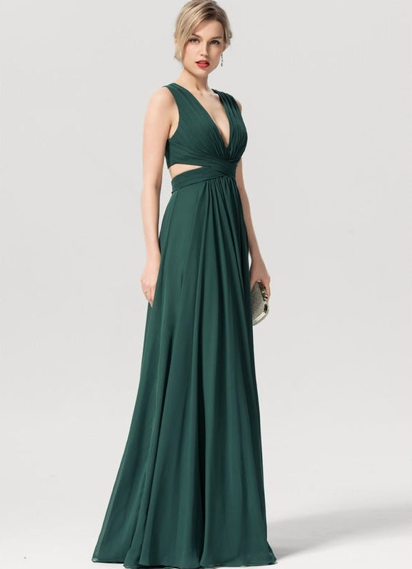 Robe de Soirée Fluide Émeraude - gallery 2