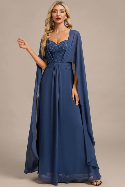 Robe de Soirée Fluide Bleue - gallery 2